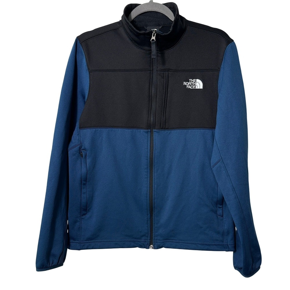 The North Face Men's Medium Astro Ridge Fleece Full Zip Jacket Blue Black